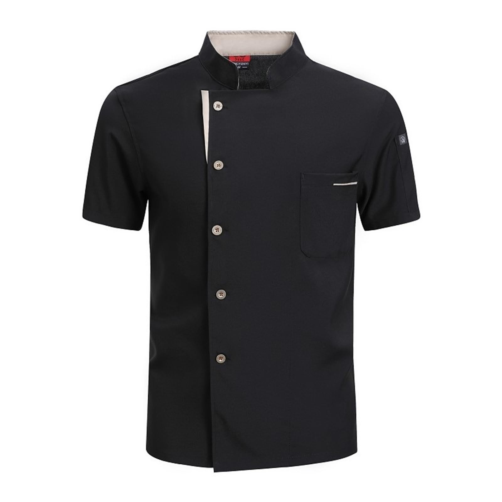 Veste de Chef d'été Respirante avec Dos en Maille, Uniforme de Restaurant à Manches Courtes for Hommes et Femmes, Tenue de Cuisine légère et rafraîchissante