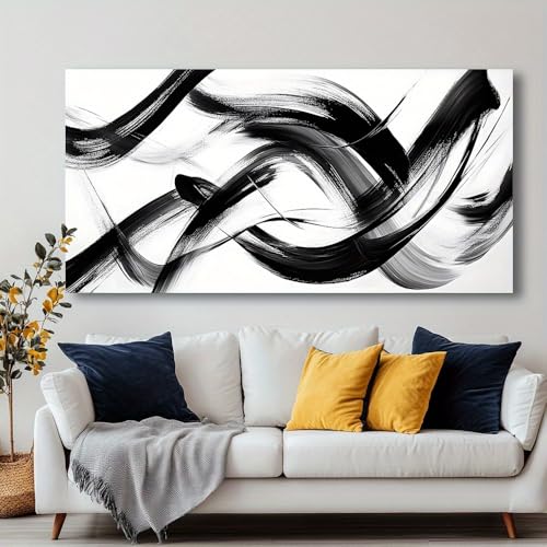 Tableau abstrait moderne à l'encre avec impression sur toile haute définition - 6