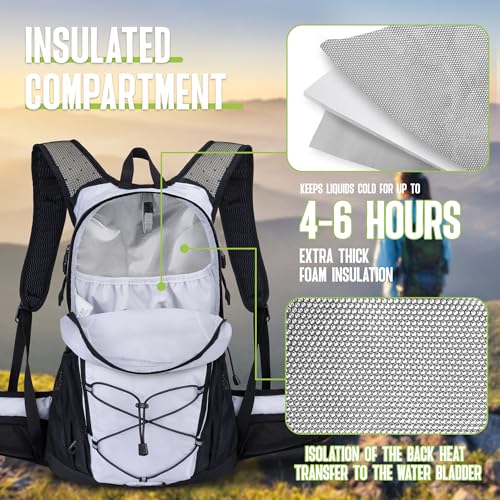 Image of N NEVO RHINO Hydration Backpack, 18L Multipurpose Hiking Backpack with 3L Water Bladder, Water Backpack Insulated Hydration Pack Ideal for Hiking and Cycling