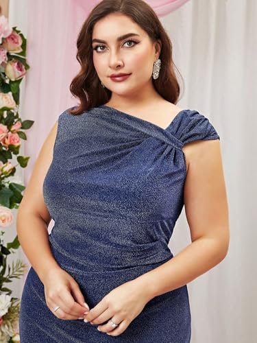 Image of KOTTY Women's Flowy Midi Round Neck Plus Size Dress
