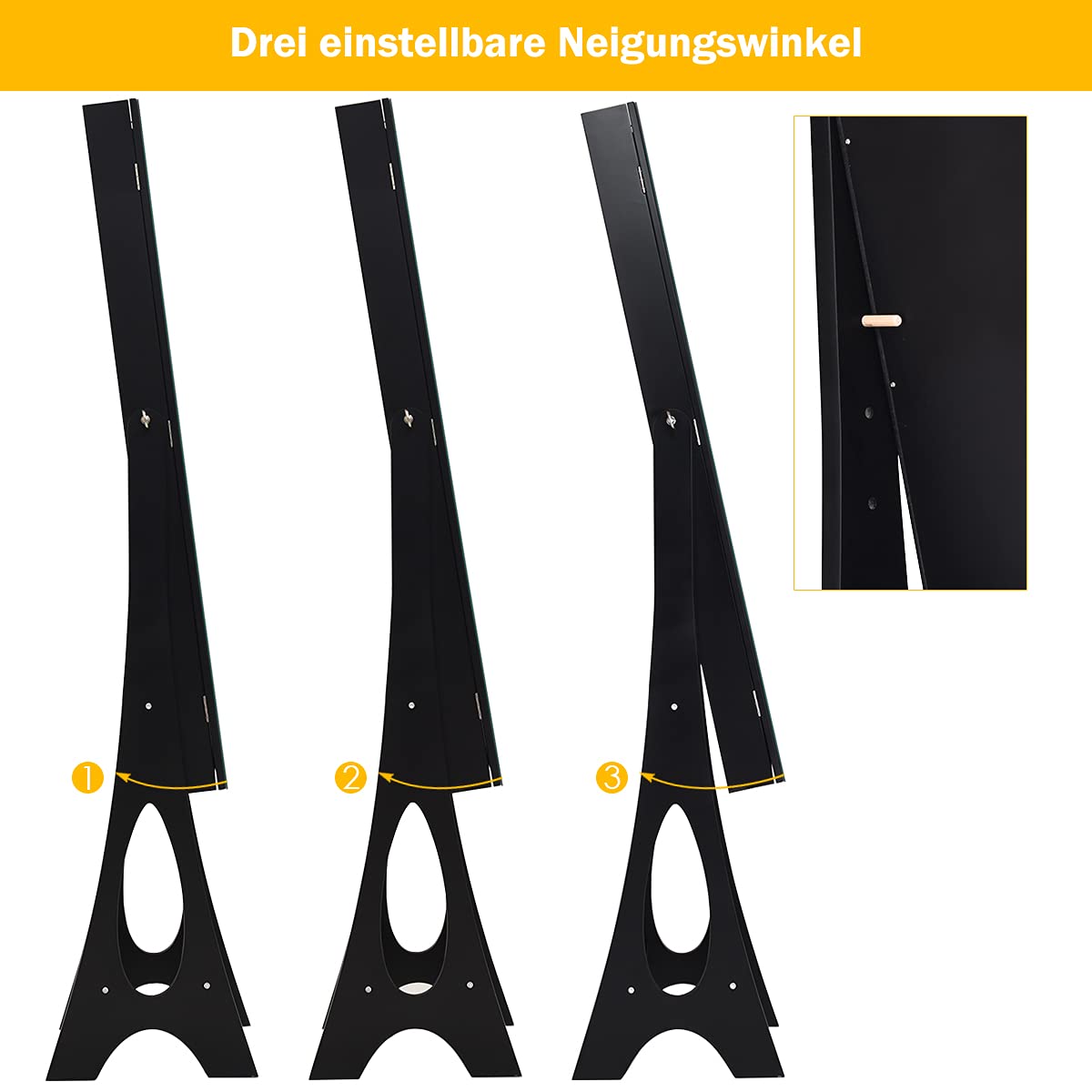 COSTWAY Schmuckschrank Standspiegel abschließbar, 2 in 1 Ganzkörperspiegel mit Schmuck Aufbewahrung, Spiegelschrank mit 12 LEDs freistehend (Schwarz)