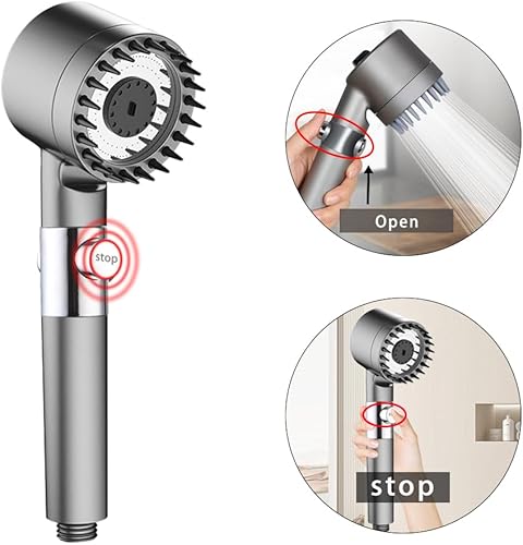 Miniatura 3 de APOFUN Cabezal de ducha con mano, cabezales de ducha de alta presión, cabezal de ducha filtrado de 3 modos de ahorro de agua con manguera de