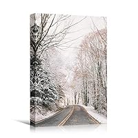 Canvas Wall Art Winter Trees Cool Dramatic Forest Multicolor Nature Photography Rustic - 12x18 inches