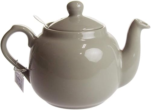 Miniatura 26 de London Pottery Farmhouse - Tetera pequeña con infusor, cerámica, verde, 2 tazas (20.3 fl oz) Verde,Rosado,Agua,Azul Francés,Brillo