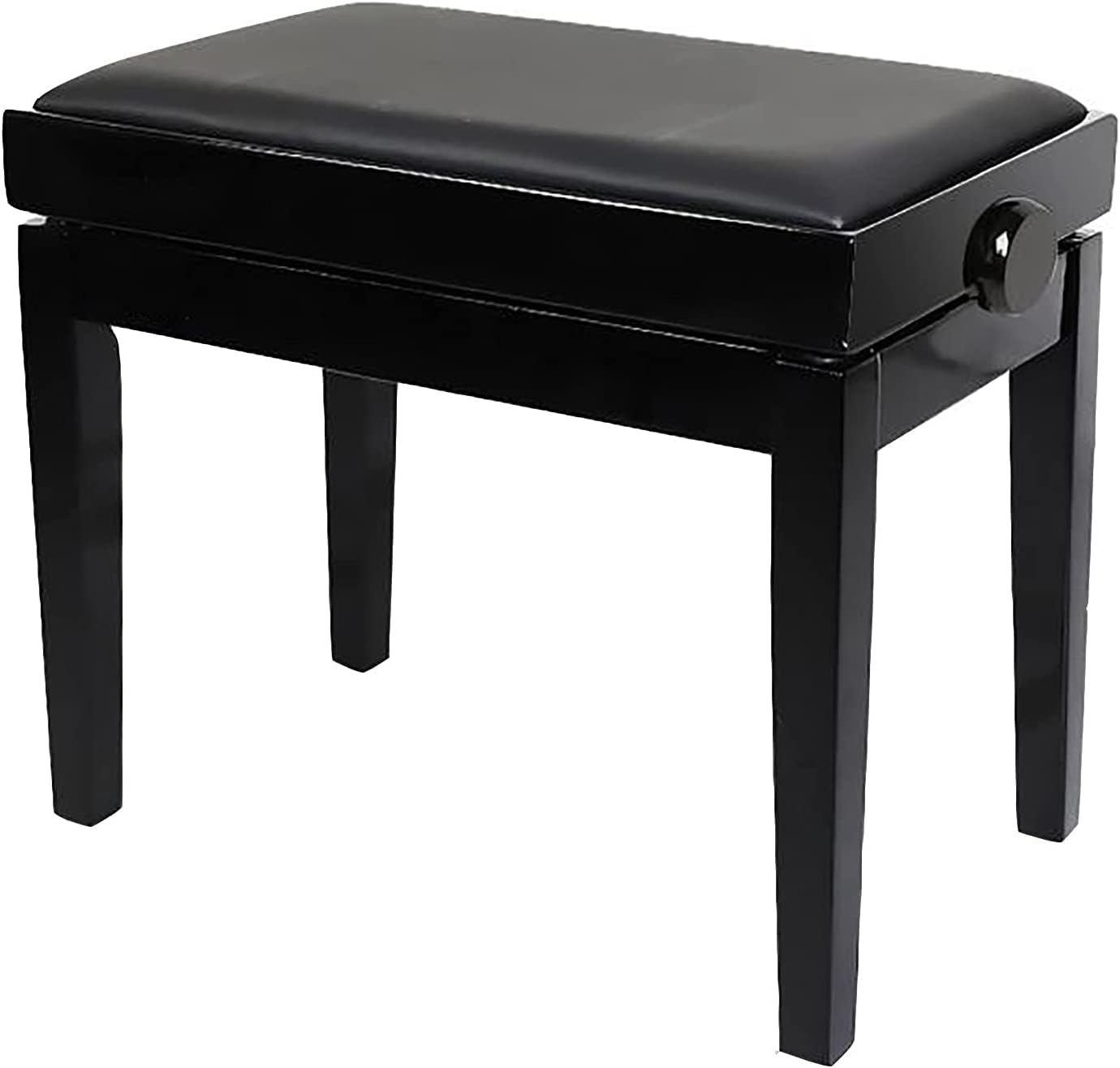 Ława do pianina z podnośnikiem hydraulicznym, ława do klawiatury solo (tapicerowana), odpowiednia dla osób grających na pianinie, 55 x 33 x 46-56 cm (czarna) (czarna)