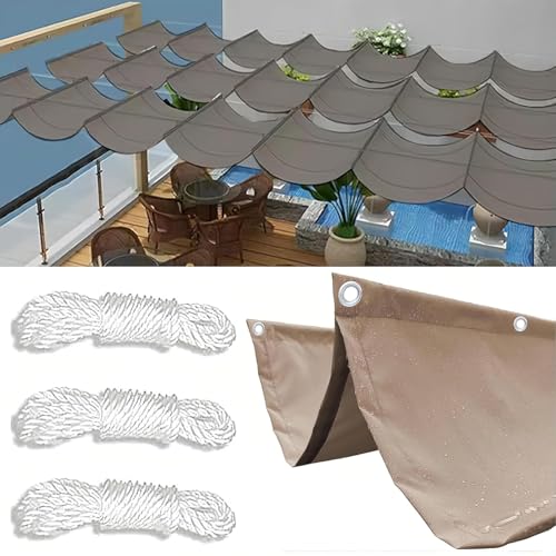 Toile d'ombrage pour pergola extérieure rétractable pour repas de jardin au frais