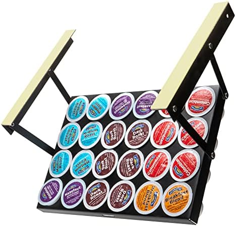 Coffee Keepers Under Cabinet Coffee Pod Holder - Storage Organizer for K-Cup® packs - Discreet Design - Holds 24 Single Coffee Pods - Easy, No-Drill Install - For Home, RV, & Boat Storage
