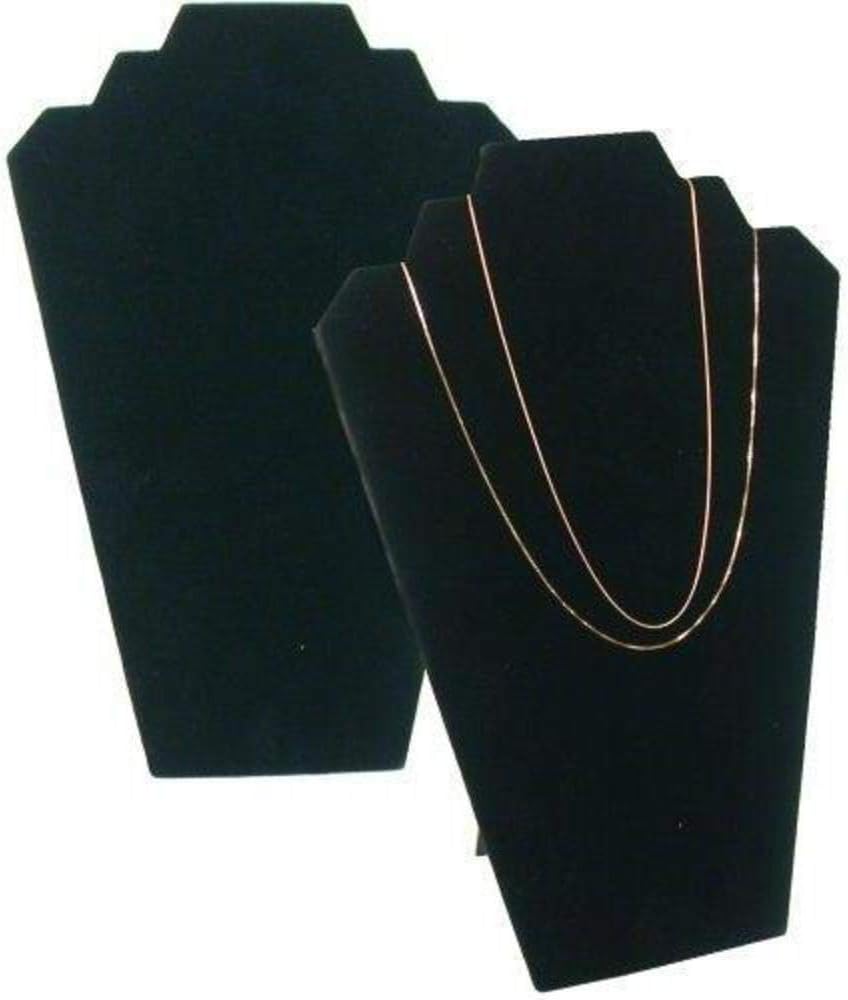 RJ Displays 11 Piece Black Velvet Combination Bust Set for Necklace, Bracelet, Earring, Pendants and Ring Plus Free Jewelry Polishing Cloth. Great for Retail Jewelry Store and Home