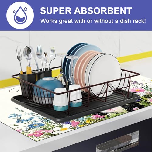 Image of HOMETITUTE Black Cat Stove Top Covers for Electric Stove 28x20 Inches Heat Resistant Spring Glass Cooktop Protector Pad Decorative Stovetop Cover Dish Drying Mats for Kitchen Coffee Bar Decor