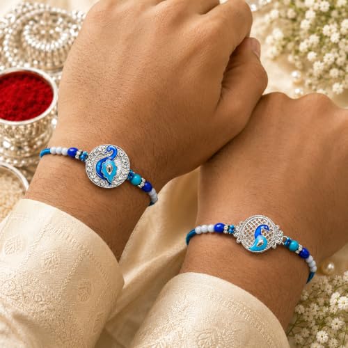 Image of Dreamica Designer Set of 2 Rakhi, 600 ML Best Bro Sipper, Pen, Trophy Showpiece, Fridge Magnet, Greeting Card and Tilak Set | Best Rakhi Gift for Brother