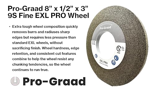 Image of EXL PRO Convolute Deburring Polishing Wheel - 8 inch x 1 /2 inch x 3 inch 9S Fine Silicon Carbide - Professional Grade - Metal Deburring, Finishing and Polishing Wheel - 94907-1 Pack