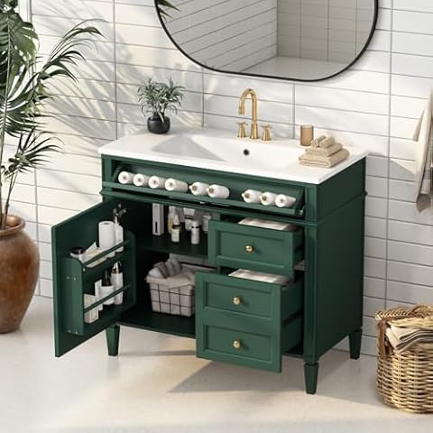 Merax 36'' Bathroom Vanity with Sink Cover