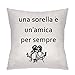ZCHXD Regali di Sorella Federa Cuscini per Divani Dolci DettiUna Sorella è un'amica per Sempre Decorativo Biancheria Cuscino Copricuscini Divano Caso per Cuscino
