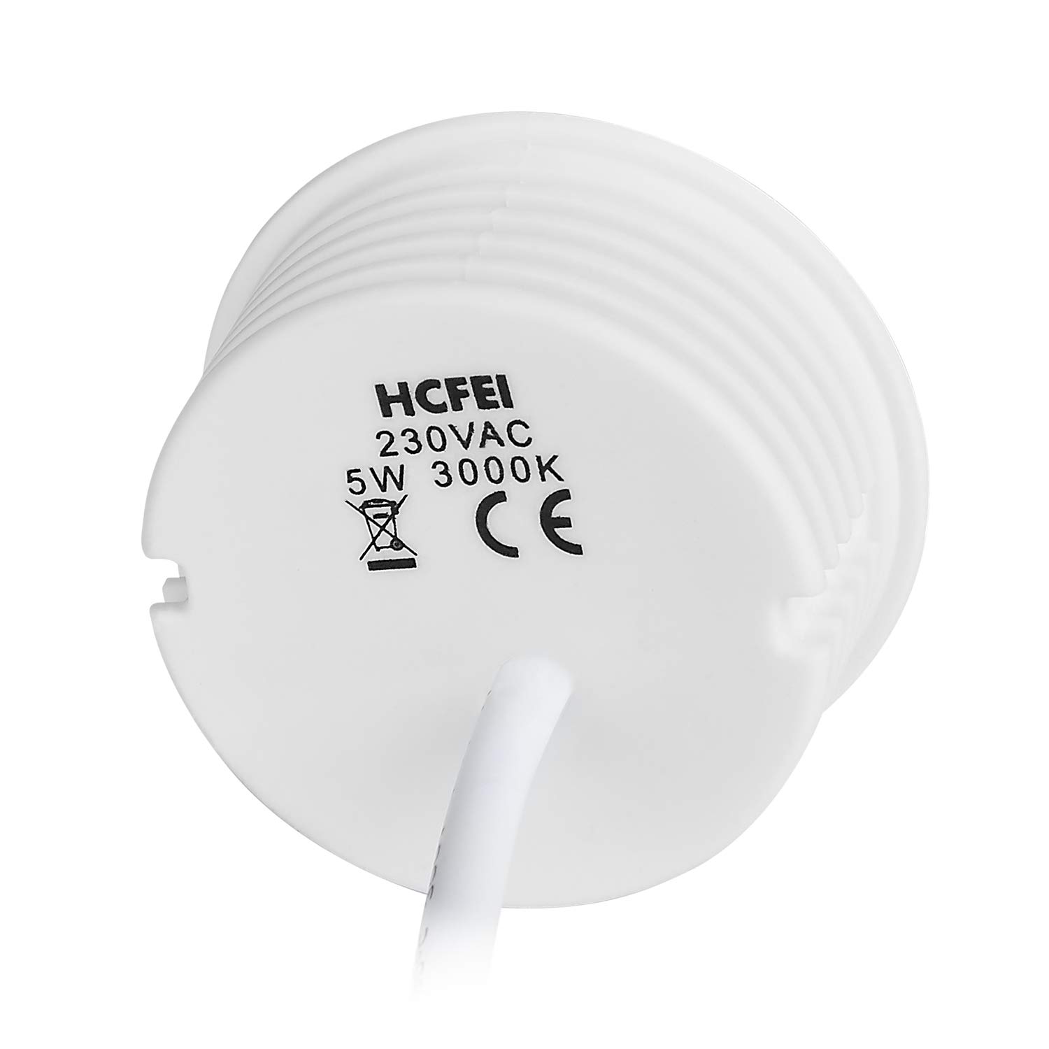 HCFEI 10x LED Lampadina 5W 38° per Faretto da Incasso, ultrapiatto ø50x22mm, dimmerabile, bianco caldo 3000K 230V, sostituisce la Lampadina GU10 MR16
