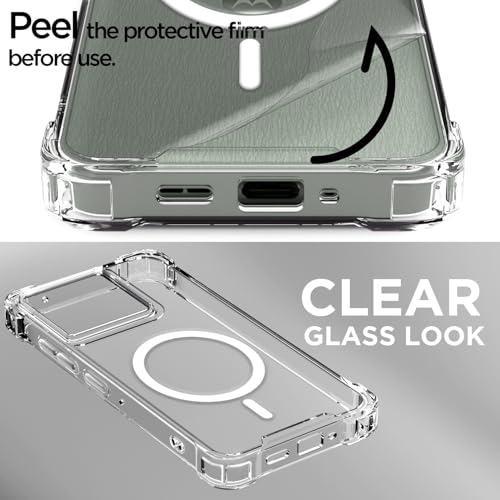 Image of Outlouders Back Cover for Motorola Moto Edge 60 Pro 5G Mag-Safe Transparent PC + TPU Bumper Case with Magnetic Support Shockproof Protection (Transparent Mag-Safe)