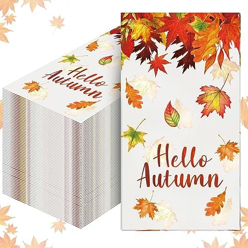 Sherr 200 Pcs Fall Thanksgiving Napkins Hello Autumn Paper Napkins Disposable Maple Leaf Guest Napkins Table Decoration Dinner Hand Towels for Kitchen Bathroom Party Supplies (Classic,4.3 x 7.8 inch) Sherr 200 Pcs Fall Thanksgiving Napkins Hello Autumn Paper Napkins Disposable Maple Leaf Guest Napkins Table Decoration Dinner Hand Towels for Kitchen Bathroom Party Supplies (Classic,4.3 x 7.8 inch)