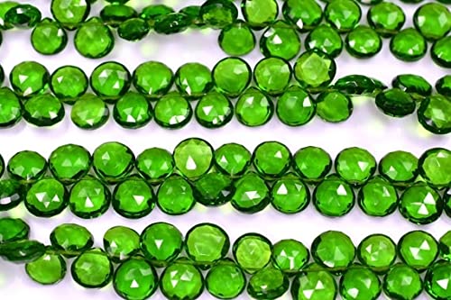 Quartz tsavorite facetté cœur briolette perles 8-10mm pour fabrication de bijoux