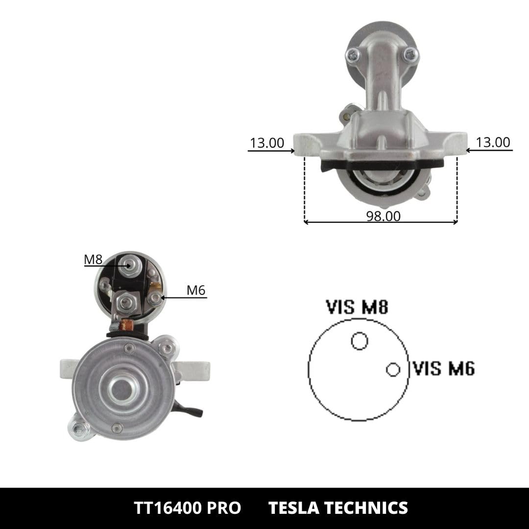 TT16400 PRO Motorino di avviamento 12V, 1.20 KW. Compatibile con FORD, MAZDA, VOLVO. Eccellente rapporto qualità-prezzo. Installazione facile e garanzia.