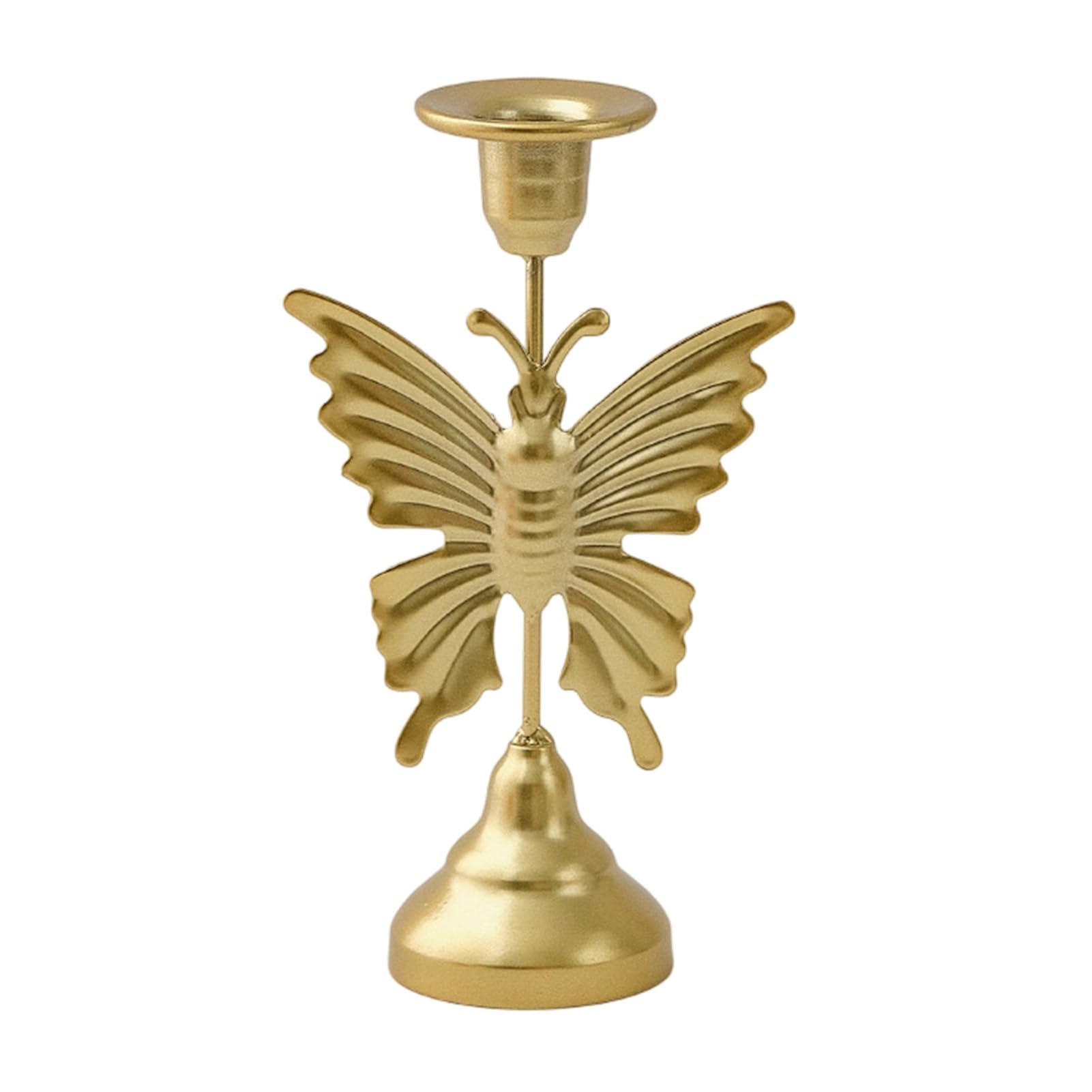 sugerou Reusable Metal Candle Holder with Distressed Taper Candle Stand Design, Minimalist Iron Candlestick for Romantic Dinner Decor, 17.5cm Height, Farmhouse Centerpiece Golden C