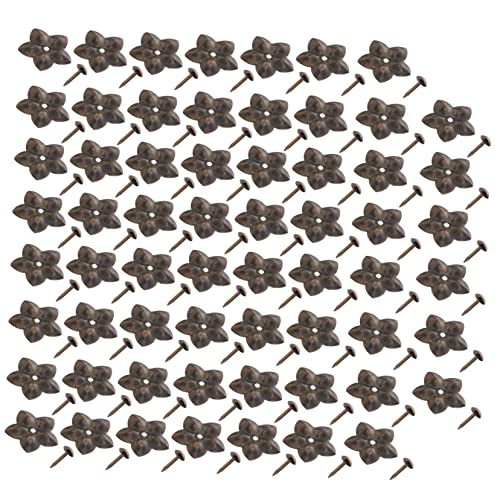 Alipis Upholstery Tack Set 60pcs Blossom Iron Patch Nails Sturdy Decorative Nails for DIY Projects