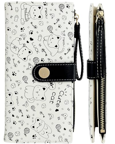 Farcauo Black Cat Pattern Wallet for Women and Ladies...