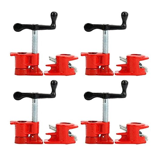 (4 Pack) 3/4" Wood Gluing Pipe Clamp Set Heavy Duty PRO Woodworking Cast Iron