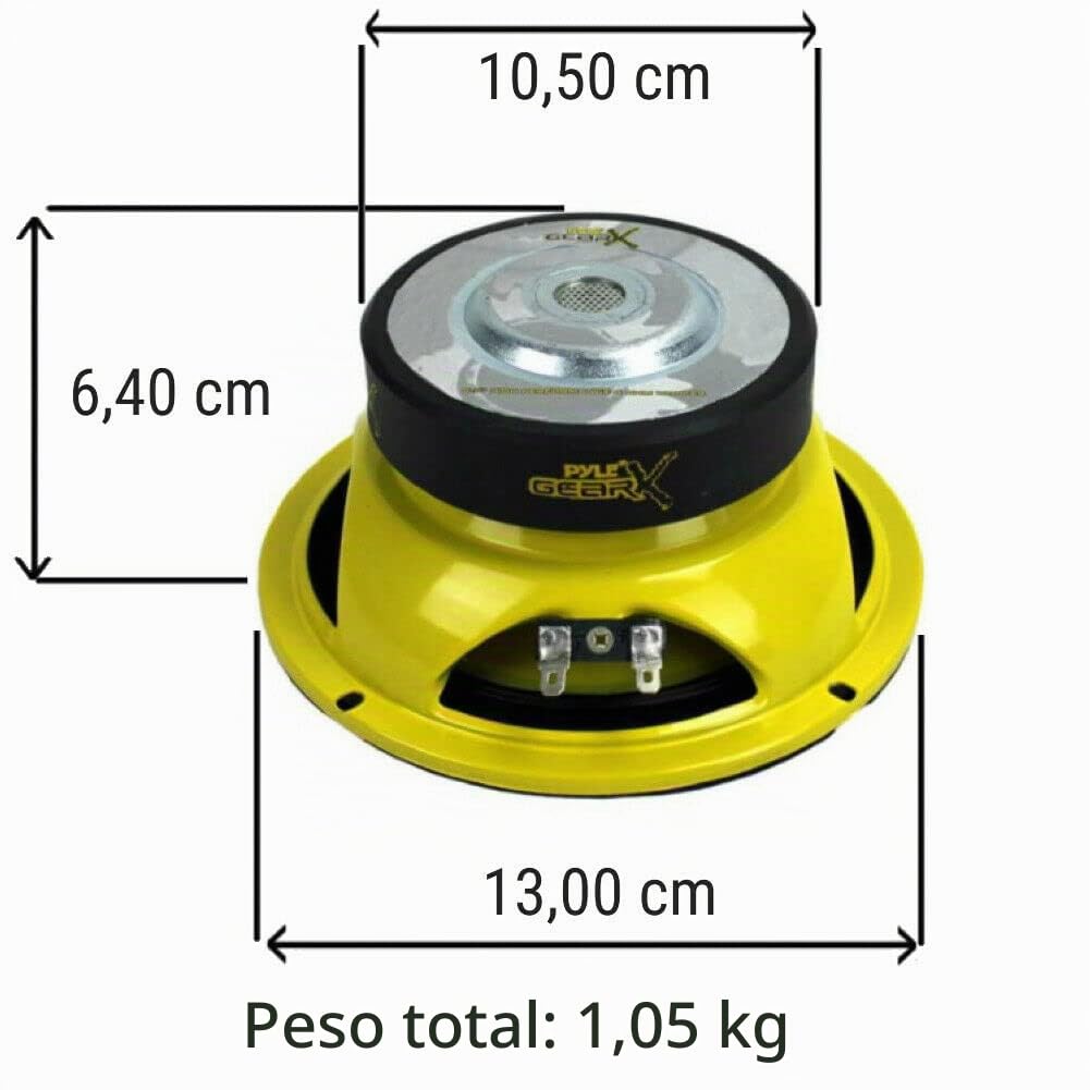 2 Altavoces Compatible con Pyle PLG54 de 13 cm 130 mm 5" de 100 Watt rms y 200 Watt MAX con impedancia 4 Ohm Puertas Coche, un par