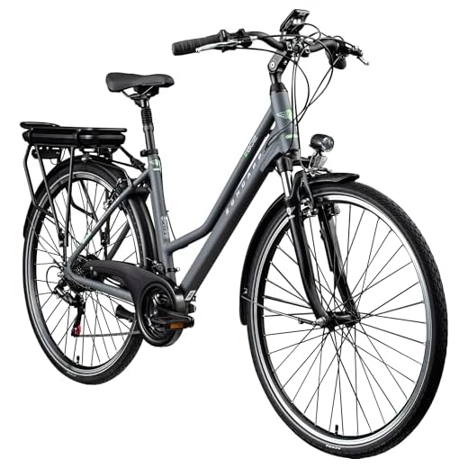 ZÜNDAPP Z802 E Bike Damen Trekking 155-185 cm Fahrrad 21 Gänge, bis 115 km, 28 Zoll Elektrofahrrad mit Beleuchtung und LED Display, Ebike Trekkingrad