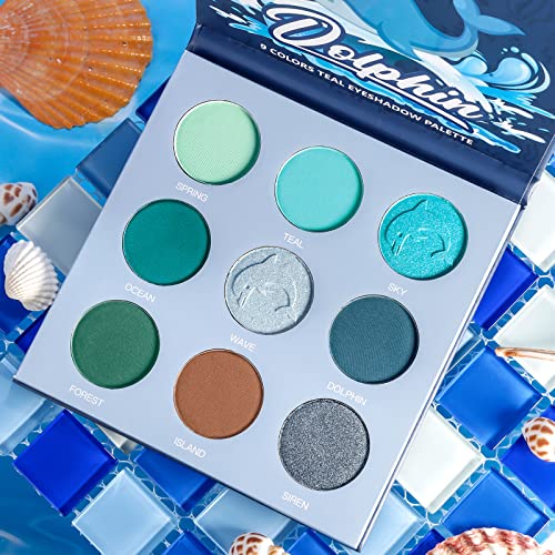 De'lanci Blue Teal Eyeshadow Palette Blue Green Eye Shadow Makeup Pallets,Shimmer Matte Cool Tone For Christmas Snowflake, Long Lasting Teal Color Powder, Velvety Texture #TOP5