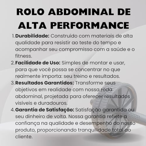 Roda Abdominal para Exercícios Fortalecimento do Core Lombar Abdômen Rolo Fitness Treino em Casa com