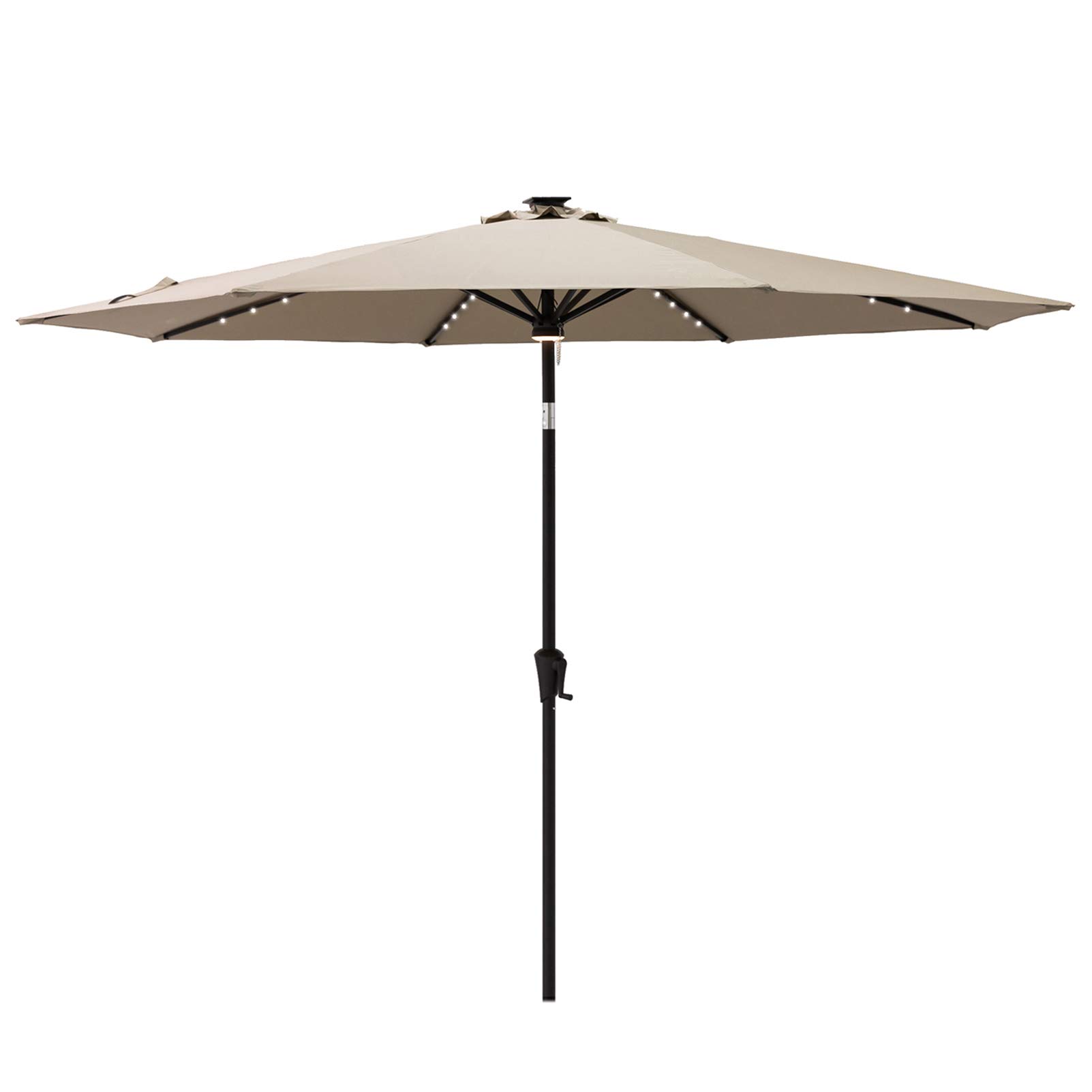 C-Hopetree11 ft Outdoor Patio Market Table Umbrella with Solar LED Lights and Tilt