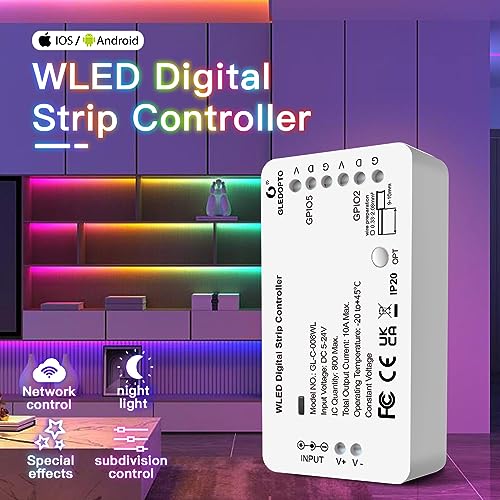 Image of Gledopto WLED Digital Light Strip Controller WiFi DC5-24V WS2812B 2811 SK6812 RGB RGBW Led Strip Light No Hub (WLED Digital Strip Controller)