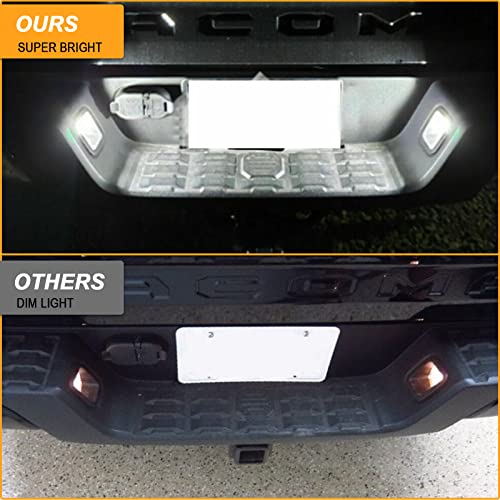 Image of R&F Auto 18-SMD LED License Plate Light Tag Lamp Replacement for Tacoma 2016-2022 & Tundra 2014-2021 Pickup Truck 6000K Diamond White 2-Pieces Tag Lights Assembly, Replace OEM part# 812700C040