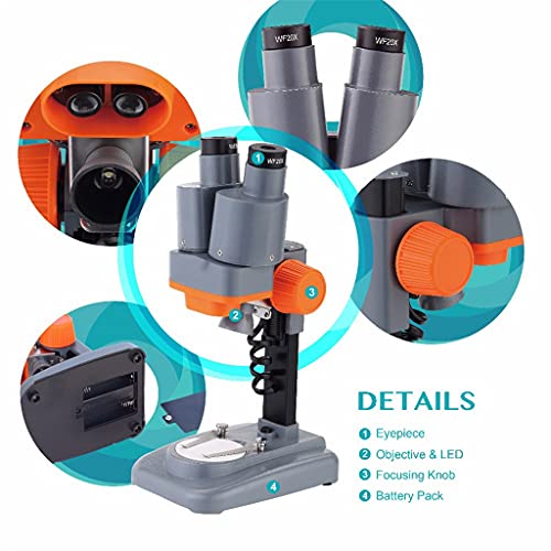 SilteD Microscópio estéreo binocular 40x para pcb, amostra mineral de solda, observação de crianças,