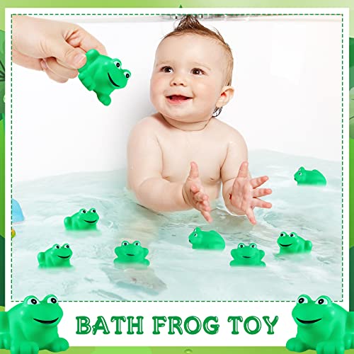 24 Pcs Rubber Frogs Squeak And Floating Green Frog Rubber Bath Toy Baby Shower Swimming Bathtub Toys For Shower Frogs Bathtub Birthday Party Decoration Boys And Girls Bath Toys #TOP3
