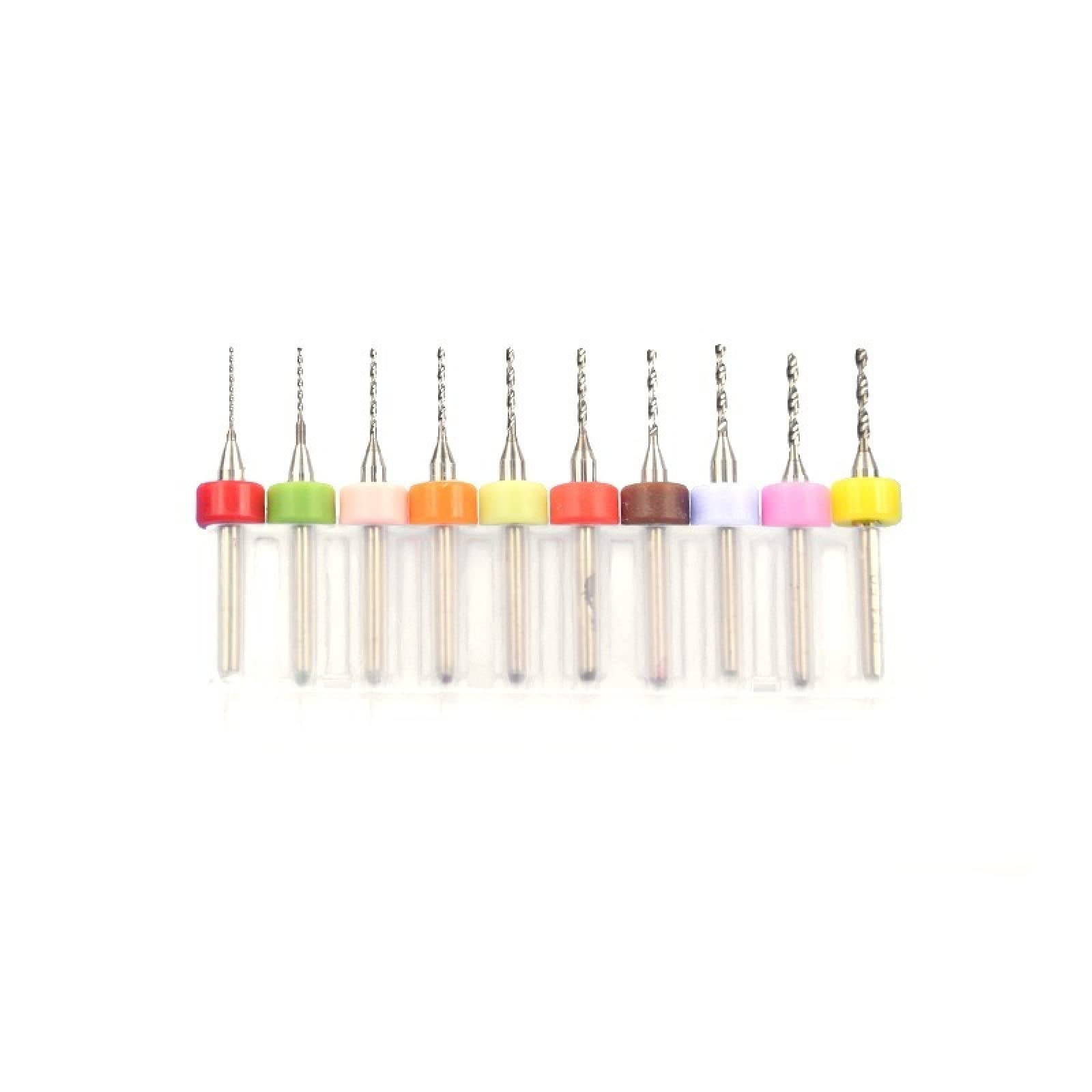 DEWIN Mini-Bohrer Set 10-tlg. – 0,6–1,5 Mm Hartmetall-Bohrer Für Leiterplatten (PCB) & Feinbearbeitung
