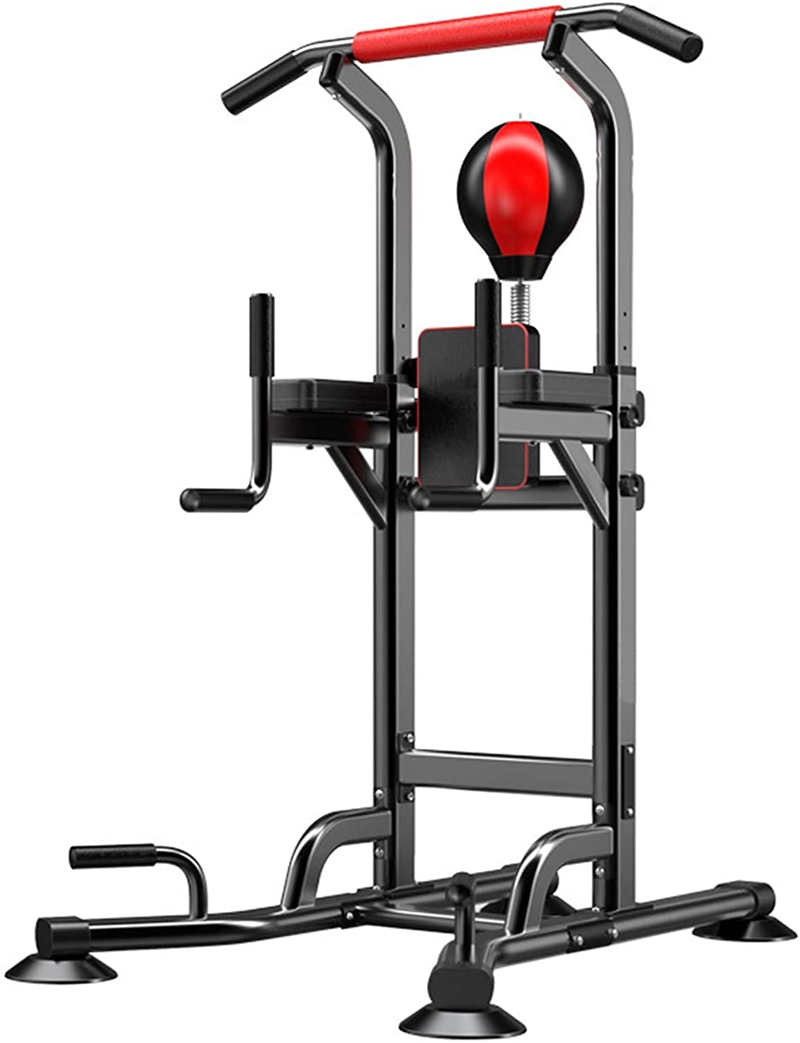 MaGiLL Training Fitness Workout Station Power Tower with Boxing Ball Pull Up Bar with Back Elbow Support Height