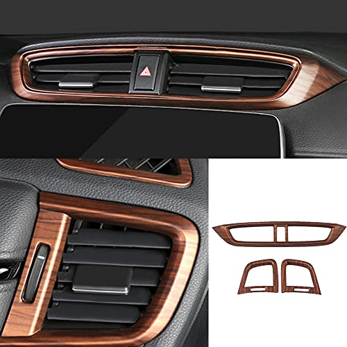 Cebat 15Pcs Full Interior Decoration Covers Center Consoles Instrument Panel Dashboard Trims Central Side Air Outlet Steering Wheel Moulding Trim Kits For Honda Crv 2017-2021 Peach Wood #TOP1
