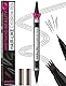 iMethod Microblading Augenbrauenstift - Eyebrow Pencil 2-in-1 Dual-Ended Augenbrauenstift 4-Zinken-Micro-Gabelspitzen-Applikator & präziser Pinselspitze erzeugt natürliche Augenbrauen, Schwarz Braun