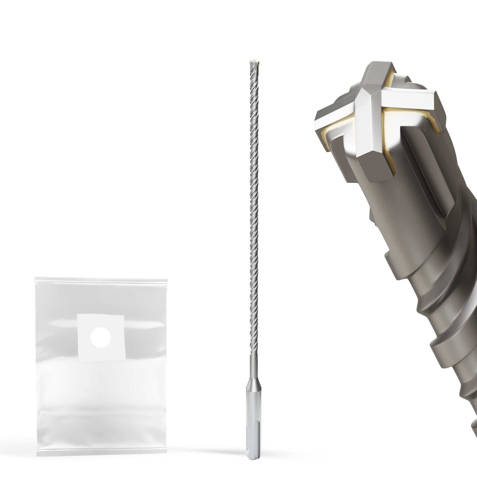 XZH SDS Plus Masonry Drill Bits 6mm x 260mm, Professional Tungsten Carbide Cross Tip, Long SDS Hammer Drill Bits for Wall, Stone, Concrete, Brick — image 1