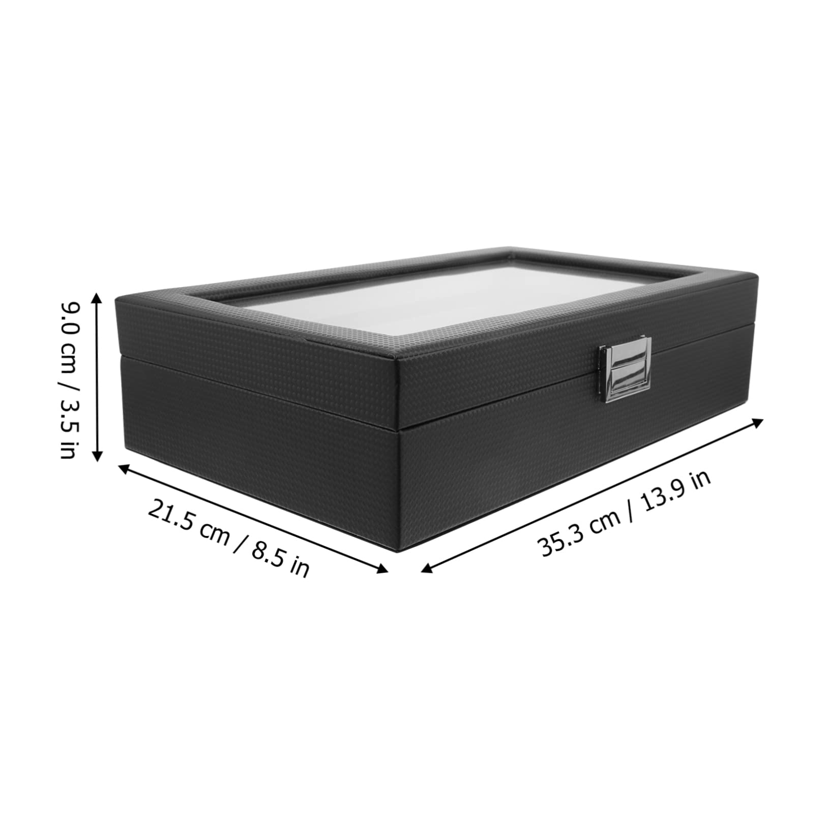 FRCOLOR Caja para Relojes Negra de 6 Ranuras y 3 Gafas en PU
