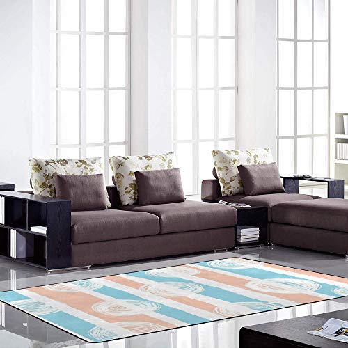 Tapis de surface bleu Ruchen en velours corail premium