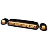 3PC Smoke w/Amber LED Cab Roof Top Running Lights Parking Marker Lamps For Trucks SUV Jeep Offroad