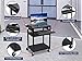 LUXOR LP34LE-B AV Cart with Three Shelves, Front Pullout Shelf, 300 lbs. Weight Capacity, 24