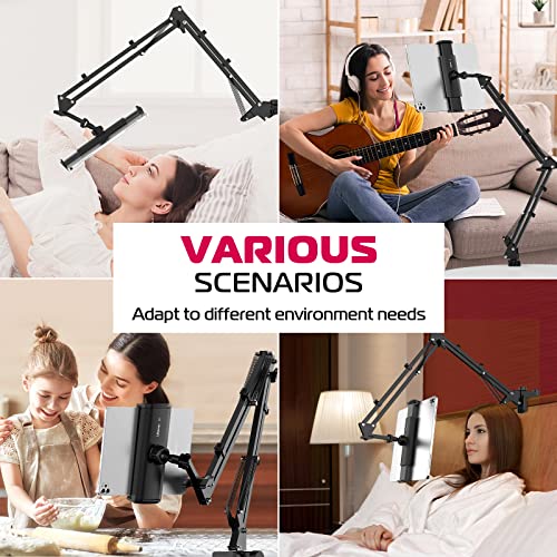 Image of ULANZI T2 Adjustable Tablet Holder for Desk, Carbon Steel Tablet Stand for Bed, Flexible Tablet Arm Clamp Compatible with iPad Pro, iPad Air, iPad Mini, Galaxy Tab, iPhone & 4.6-12.9 Inch Devices