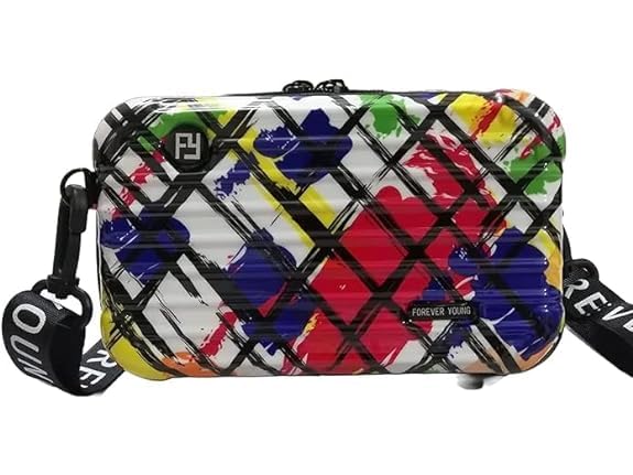 HAYSCH,Forever Young Crossbody & Sling Box For Womens And Girls Multicolor with Detachable Shoulder Strap and Convertible into Cosmetic Box (Multi Color) (PAINT) (B0CSDBM95P) Amazon Price History, Amazon Price Tracker