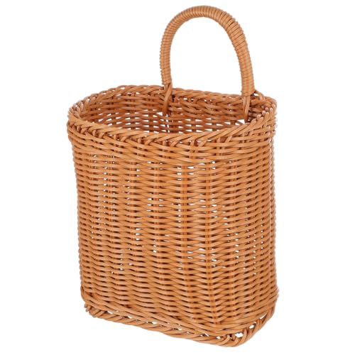 GALPADA Cesta De Almacenamiento Cesta De Productos Colgantes Cestas De Congelador Para Arcón Congelador Cestas De Cocina Colgantes Cesta De Mimbre Hecho a Mano Hermético Marrón El Plastico