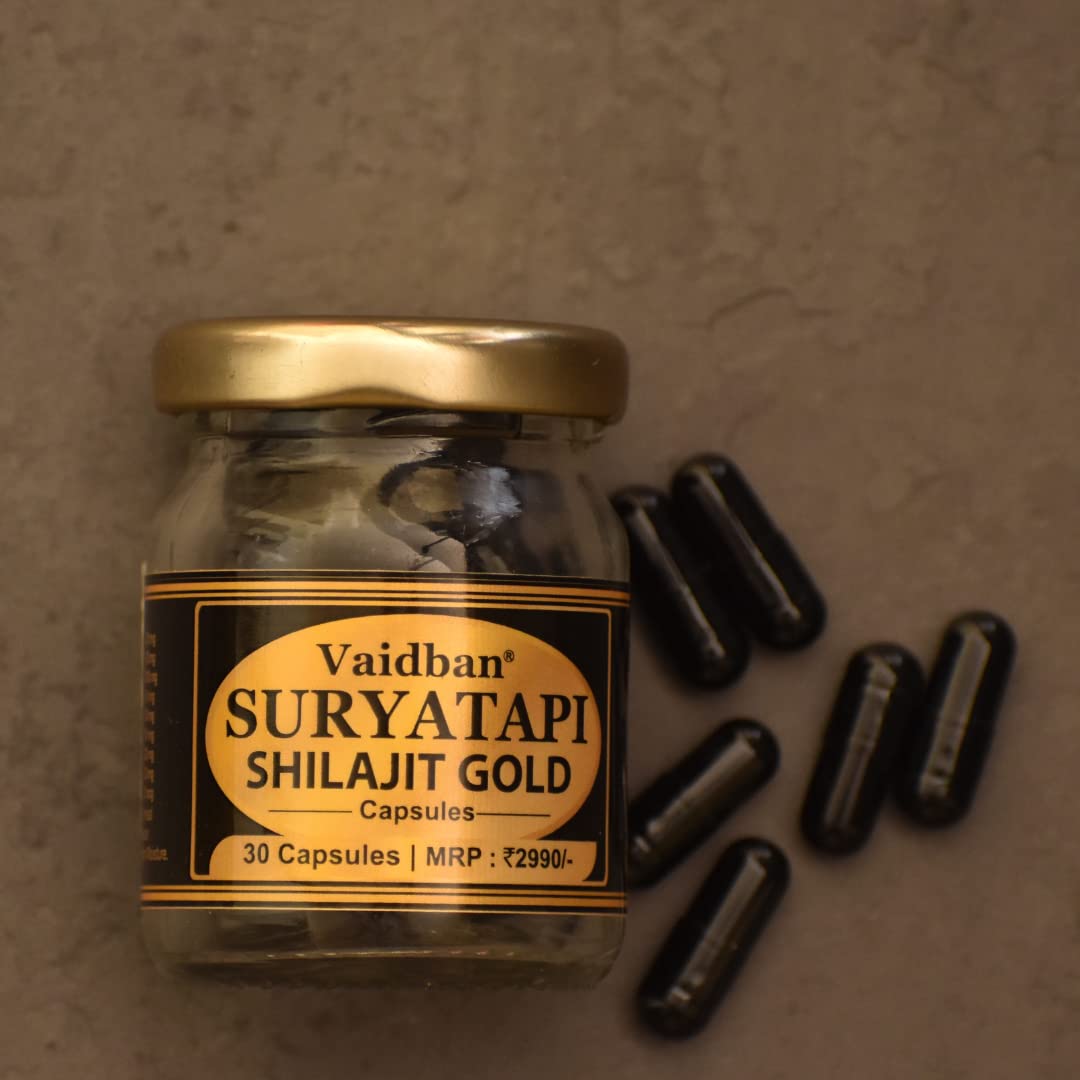 Vaidban Suryatapi Shilajit Gold Capsules, 30 capsules - 100% Ayurvedic | for Strength, Stamina and Power (B0C1XQJVP9) Amazon Price History, Amazon Price Tracker