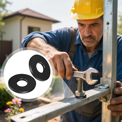 XRXYMQ 40 Stück Unterlegscheiben Edelstahl M4x12mm Beilagscheiben Edelstahl DIN 9021 A2 V2A Unterlegscheiben Schwarz Karosseriescheiben für Schrauben Gewindestange