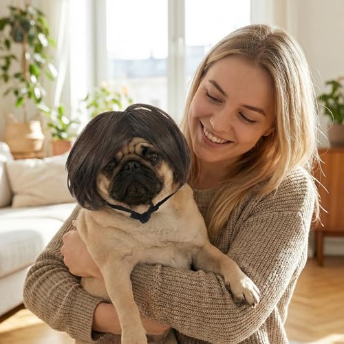 Peluca divertida para perros pequeños y gatos miniatura 4